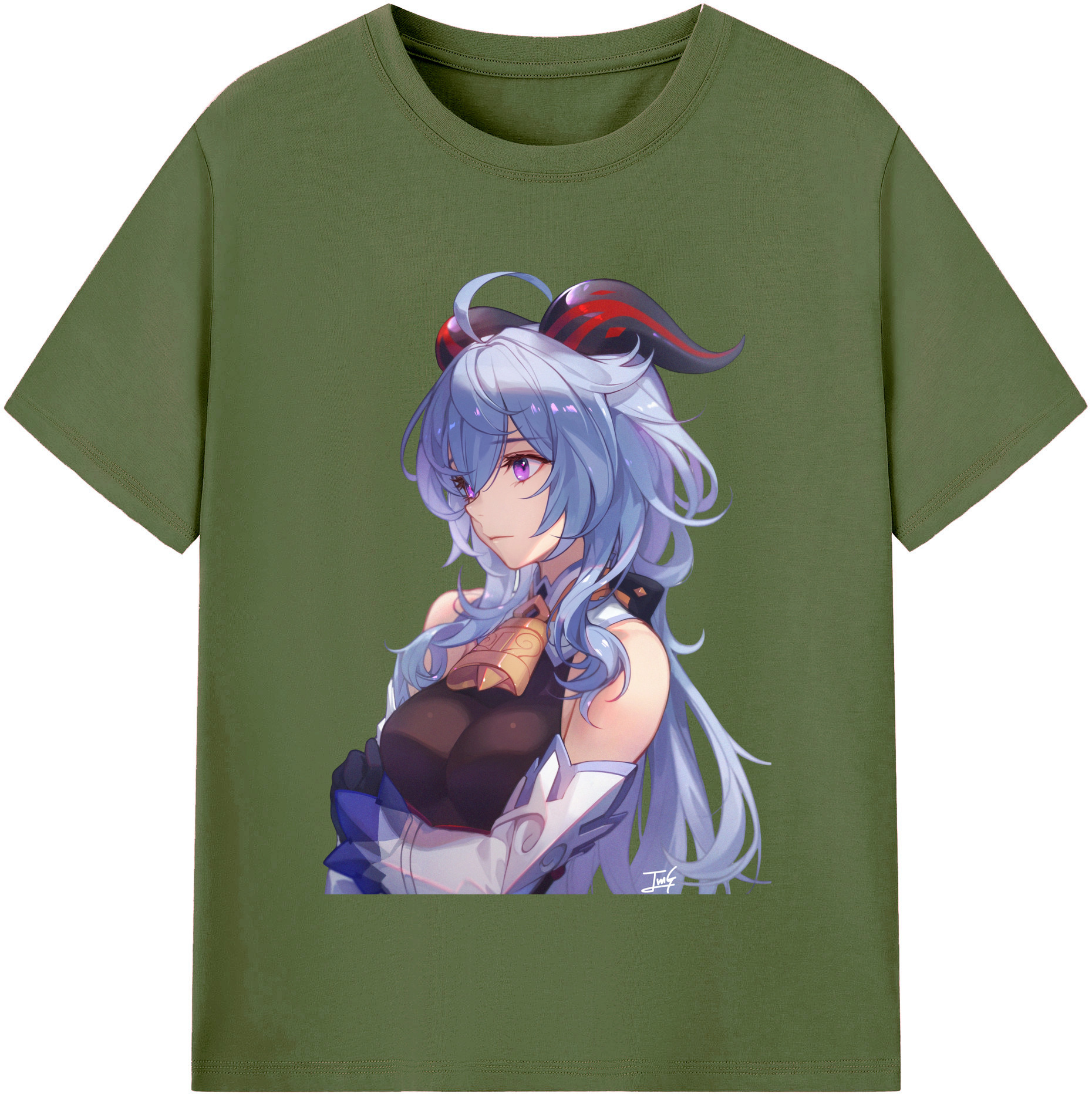 げんし神 甘雨 かんう genshin Ganyu 綿100％半袖Tシャツ（フロントプリント）